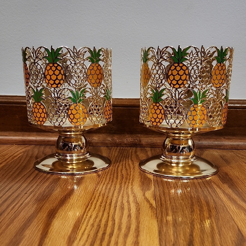 Bath & Body Works Metallic Pineapple Candle Holders